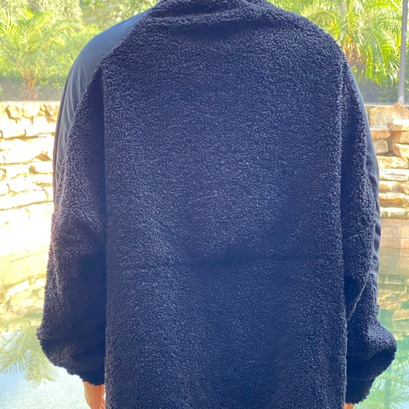 adidas High-Neck Sherpa Sweatshirt  Black XL - Picture 10 of 11